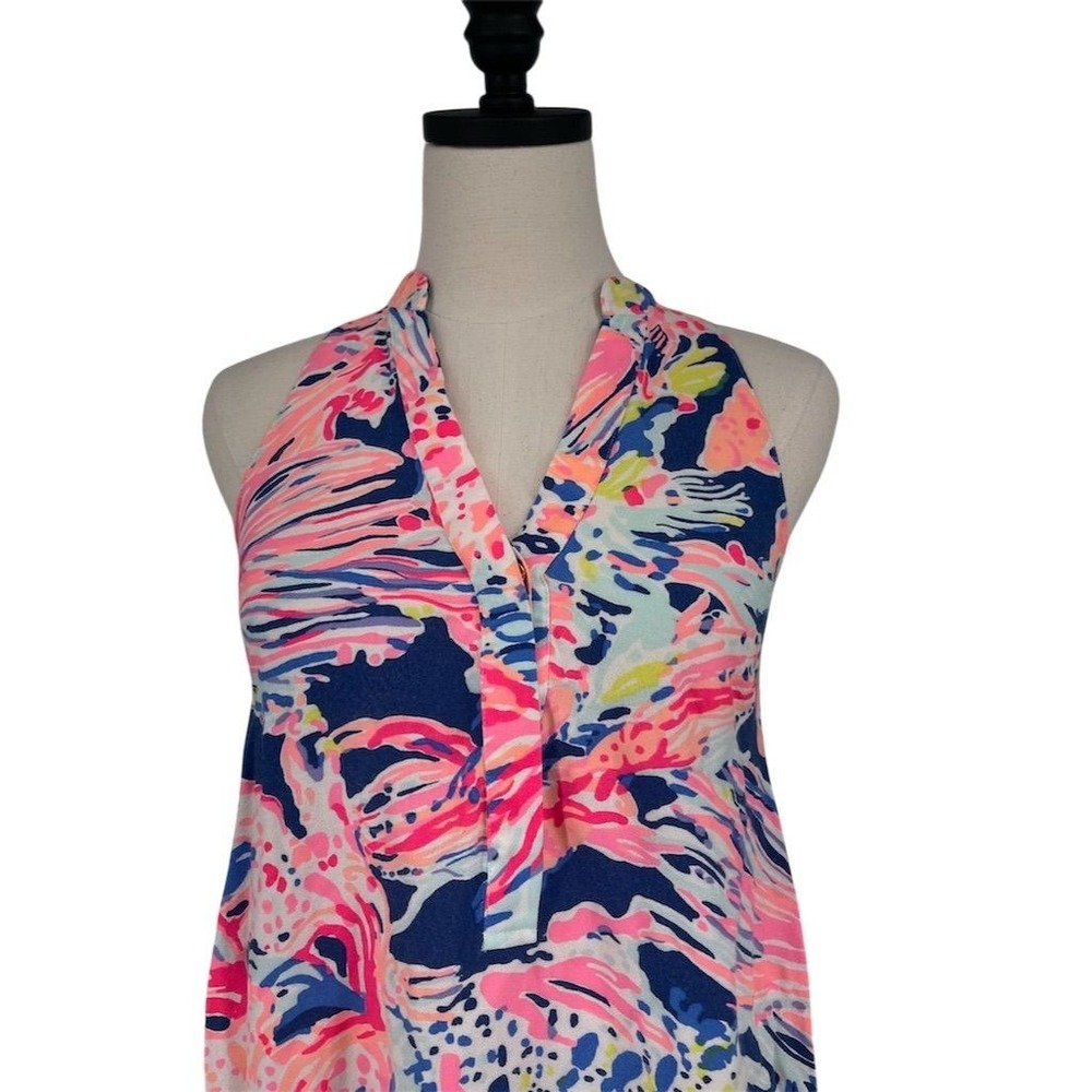 Lilly Pulitzer XS Anne Trapeze Dress Blue Indigo Sunken Treasure - Picture 6 of 8